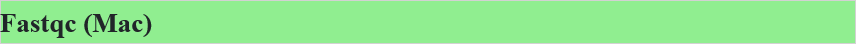 Fastqc (Mac)