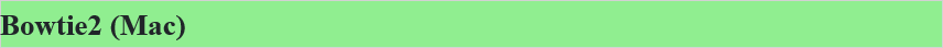 Bowtie2 (Mac)